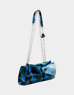 BOW FLAP CONVERTIBLE BAG BLUE MULTI -Betsey Johnson BETSEY JOHNSON HANDBAGS BJ34720F BLUE FLORAL DETAILS