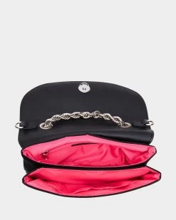 RHINESTONE FLOWER CROSSBODY BLACK -Betsey Johnson BETSEY JOHNSON HANDBAGS BJ34750F BLACK INSIDE