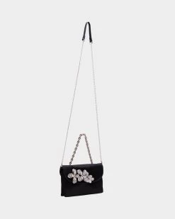 RHINESTONE FLOWER CROSSBODY BLACK -Betsey Johnson BETSEY JOHNSON HANDBAGS BJ34750F BLACK LIFESTYLE1