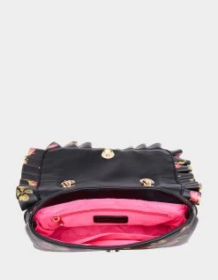 DITSY RUFFLE CONVERTIBLE BAG FLORAL 13 DITSY RUFFLE CONVERTIBLE BAG FLORAL -Betsey Johnson BETSEY JOHNSON HANDBAGS BJ34755F FLORAL INSIDE