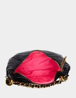 TWO HEADS HOBO BAG BLACK -Betsey Johnson BETSEY JOHNSON HANDBAGS BJ34760F BLACK INSIDE
