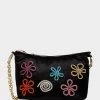 DOODLE FLOWER SHOULDER HOBO BAG BLACK -Betsey Johnson BETSEY JOHNSON HANDBAGS BJ34785F BLACK