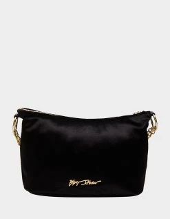 DOODLE FLOWER SHOULDER HOBO BAG BLACK -Betsey Johnson BETSEY JOHNSON HANDBAGS BJ34785F BLACK BACK