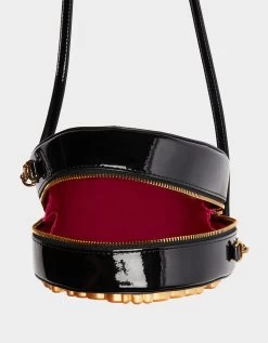 KITSCH GOLDEN MIRROR CROSSBODY BLACK -Betsey Johnson BETSEY JOHNSON HANDBAGS BJ34840F BLACK INSIDE