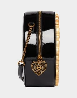 KITSCH GOLDEN MIRROR CROSSBODY BLACK -Betsey Johnson BETSEY JOHNSON HANDBAGS BJ34840F BLACK SIDE