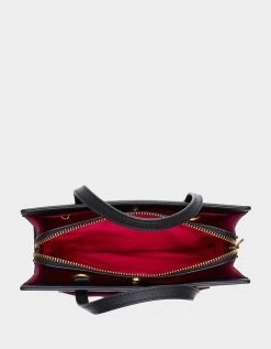 SKULLICIOUS SMALL SATCHEL BLACK -Betsey Johnson BETSEY JOHNSON HANDBAGS BJ34840M BLACK INSIDE