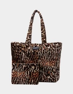Betsey Johnson 24 SPOTPUFF QUILTY TOTE LEOPARD