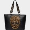 THICK SKULLED TOTE BLACK -Betsey Johnson BETSEY JOHNSON HANDBAGS BJ34895F PINK