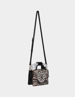 KITSCH LACE PHONE BAG BLACK -Betsey Johnson BETSEY JOHNSON HANDBAGS BJ34900F BLACK LACE BACK