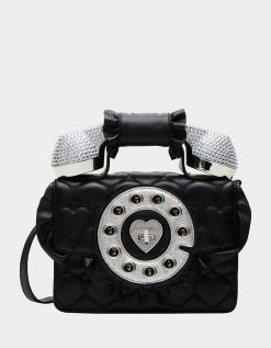 KITSCH RUFFLE PHONE BAG BLACK