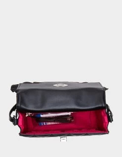 KITSCH RUFFLE PHONE BAG BLACK -Betsey Johnson BETSEY JOHNSON HANDBAGS BJ34905F BLACK INSIDE