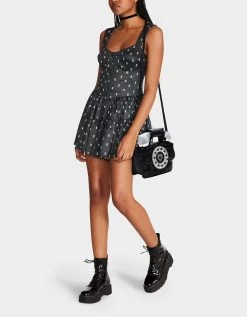 KITSCH RUFFLE PHONE BAG BLACK -Betsey Johnson BETSEY JOHNSON HANDBAGS BJ34905F BLACK LIFESTYLE1 1