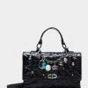 CHARMS & SPELLS CHARM BRACELET BAG BLACK PATENT -Betsey Johnson BETSEY JOHNSON HANDBAGS BJ34955F BLACK PATENT