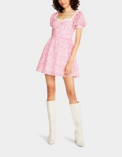 EYELET CORSET MINI DRESS PINK -Betsey Johnson BETSEY JOHNSON JN108428 STARGAZER PINK 02