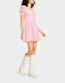 EYELET CORSET MINI DRESS PINK -Betsey Johnson BETSEY JOHNSON JN108428 STARGAZER PINK 03