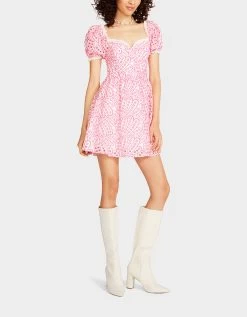 EYELET CORSET MINI DRESS PINK -Betsey Johnson BETSEY JOHNSON JN108428 STARGAZER PINK 04