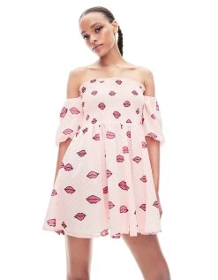 PUCKER UP MINI DRESS PINK -Betsey Johnson BETSEY JOHNSON JN108615 ALMOND BLOSSOM 1932