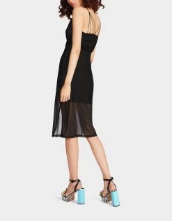 SIENNA COWL NECK MIDI DRESS BLACK -Betsey Johnson BETSEY JOHNSON JN208652 RAVEN BLACK 06copy