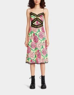 HOLLYWOOD MIDI DRESS LIME -Betsey Johnson BETSEY JOHNSON JN208727 SUNNY LIME 02