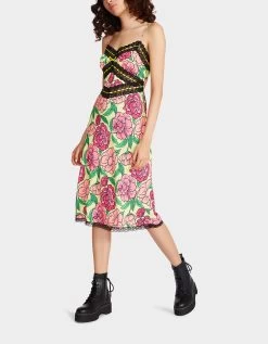 HOLLYWOOD MIDI DRESS LIME -Betsey Johnson BETSEY JOHNSON JN208727 SUNNY LIME 03