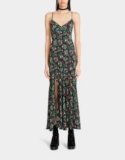 ADDISON MIDI DRESS FLORAL BLACK -Betsey Johnson BETSEY JOHNSON JN208748 RavenBlack 01