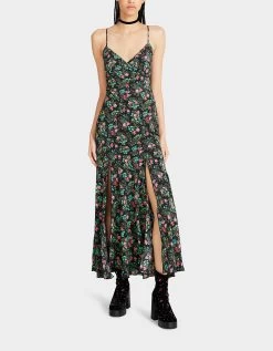 ADDISON MIDI DRESS FLORAL BLACK