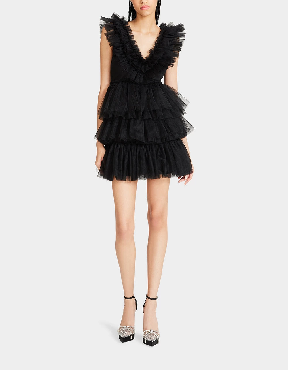BETSEYS TIERED TULLE DRESS BLACK 3 BETSEYS TIERED TULLE DRESS BLACK