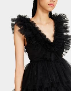 BETSEYS TIERED TULLE DRESS BLACK 9 BETSEYS TIERED TULLE DRESS BLACK -Betsey Johnson BETSEY JOHNSON JN308016 BLACK 03