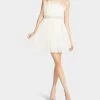 BETSEYS BLING TULLE DRESS CREAM -Betsey Johnson BETSEY JOHNSON JN308016 CREAM 01