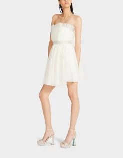 BETSEYS BLING TULLE DRESS CREAM -Betsey Johnson BETSEY JOHNSON JN308016 CREAM 02