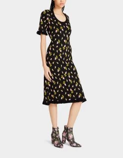 CHELSEA MIDI DRESS BLACK MULTI -Betsey Johnson BETSEY JOHNSON JN308816 LIL BUD 03