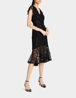 MERLIN MIDI DRESS BLACK 12 MERLIN MIDI DRESS BLACK -Betsey Johnson BETSEY JOHNSON JN308861 RAVEN BLACK 02