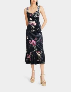 LISBETH MAXI DRESS BLACK MULTI -Betsey Johnson BETSEY JOHNSON JN308918 MOODY FLORAL 01