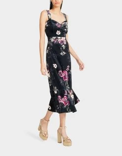 LISBETH MAXI DRESS BLACK MULTI -Betsey Johnson BETSEY JOHNSON JN308918 MOODY FLORAL 03