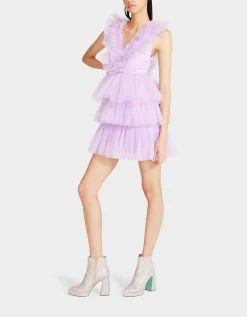 BETSEYS TIERED TULLE DRESS LAVENDER