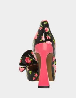 NOBBLE-P BLACK MULTI 16 NOBBLE-P BLACK MULTI -Betsey Johnson BETSEY JOHNSON NOBBLE P BLACK FLORAL BACK