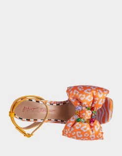 POLLIE ORANGE MULTI -Betsey Johnson BETSEY JOHNSON POLLIE ORANGE MULTI TOP