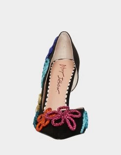 KIMARA BLACK MULTI -Betsey Johnson BETSEY JOHNSON SHOES KIMARA BLACK MULTI FRONT
