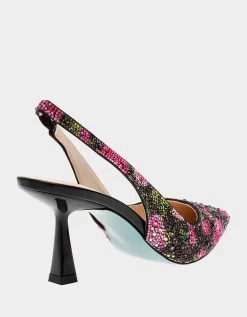 CLARK BLACK/PINK FLORAL -Betsey Johnson BETSEY JOHNSON SHOES SB CLARK BLACK PINK FLORAL ALT1