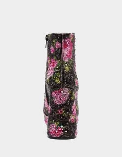 DELLA BLACK/PINK FLORAL -Betsey Johnson BETSEY JOHNSON SHOES SB DELLA BLACK FLORAL BACK