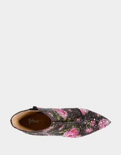 DELLA BLACK/PINK FLORAL -Betsey Johnson BETSEY JOHNSON SHOES SB DELLA BLACK FLORAL TOP