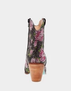 DIVAF BLACK/PINK -Betsey Johnson BETSEY JOHNSON SHOES SB DIVA PF BLACK FLORAL BACK