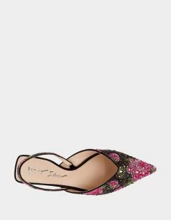 VANCE BLACK/PINK FLORAL 14 VANCE BLACK/PINK FLORAL -Betsey Johnson BETSEY JOHNSON SHOES SB VANCE BLACK PINK FLORAL TOP