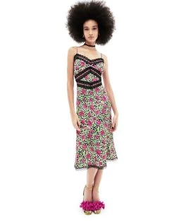 HOLLYWOOD MIDI DRESS MULTI -Betsey Johnson BETSEY JOHNSON SUMMER RTW JN208747 01