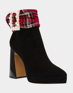IDRIS BLACK/RED -Betsey Johnson BETSEYJOHNSON BOOTIES IDRIS RED BLACK MULTI