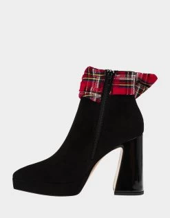 IDRIS BLACK/RED -Betsey Johnson BETSEYJOHNSON BOOTIES IDRIS RED BLACK MULTI INSIDE