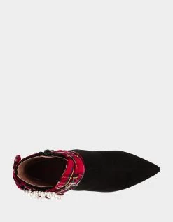 IDRIS BLACK/RED -Betsey Johnson BETSEYJOHNSON BOOTIES IDRIS RED BLACK MULTI TOP