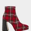 RAYLAN RED PLAID -Betsey Johnson BETSEYJOHNSON BOOTIES RAYLAN RED MULTI SIDE