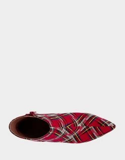 RAYLAN RED PLAID -Betsey Johnson BETSEYJOHNSON BOOTIES RAYLAN RED MULTI TOP