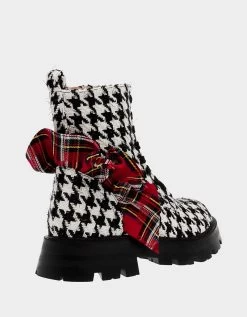 ROZEY BLACK/WHITE -Betsey Johnson BETSEYJOHNSON BOOTIES ROZEY HOUNDSTOOTH BLACK WHITE ALT1